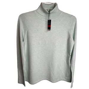 J' Envie New York Mint Green Women's LS Turtleneck Sz Small Button‎ Detail NWTs